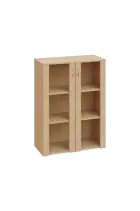 ENP 3 - 8S kancelářská skříň, 2-dveřová/prosklená, 1100x800x400, bříza světlá